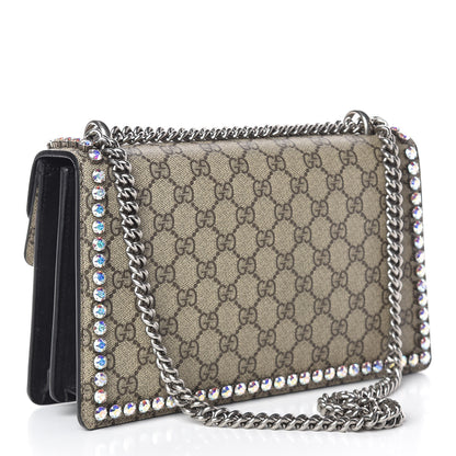 Gucci GG Supreme Monogram Crystal Small Dionysus Shoulder Bag Black 3 of 14