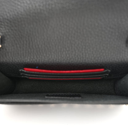 Valentino Garavani Pebbled Calfskin Rockstud Envelope Wallet on Chain Black 5 of 10