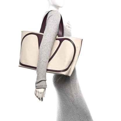 Valentino Garavani Canvas Large Escape Tote Natural Brown 2 of 13