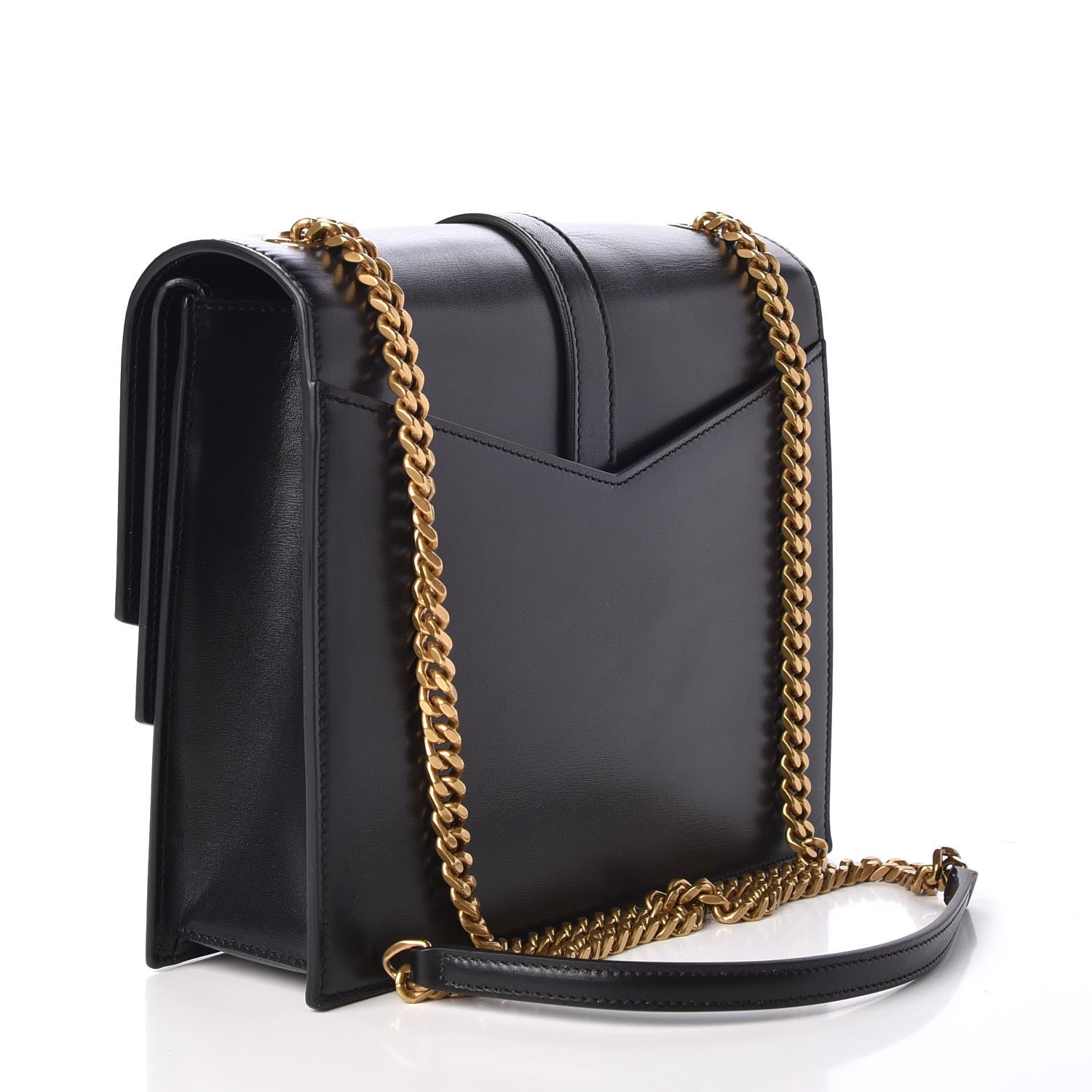 Saint Laurent Smooth Calfskin Monogram Medium Sulpice Shoulder Bag Black 3 of 8