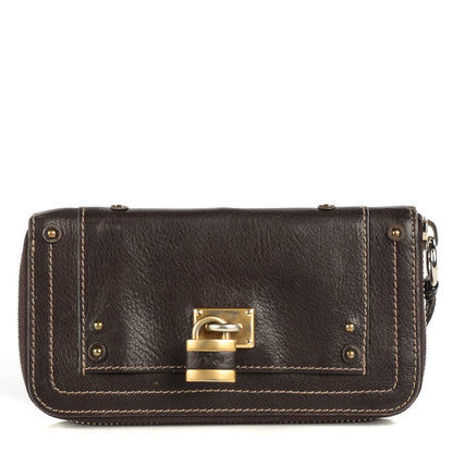 Chloe Calfskin Paddington Zip Around Wallet Brown 1 of 8