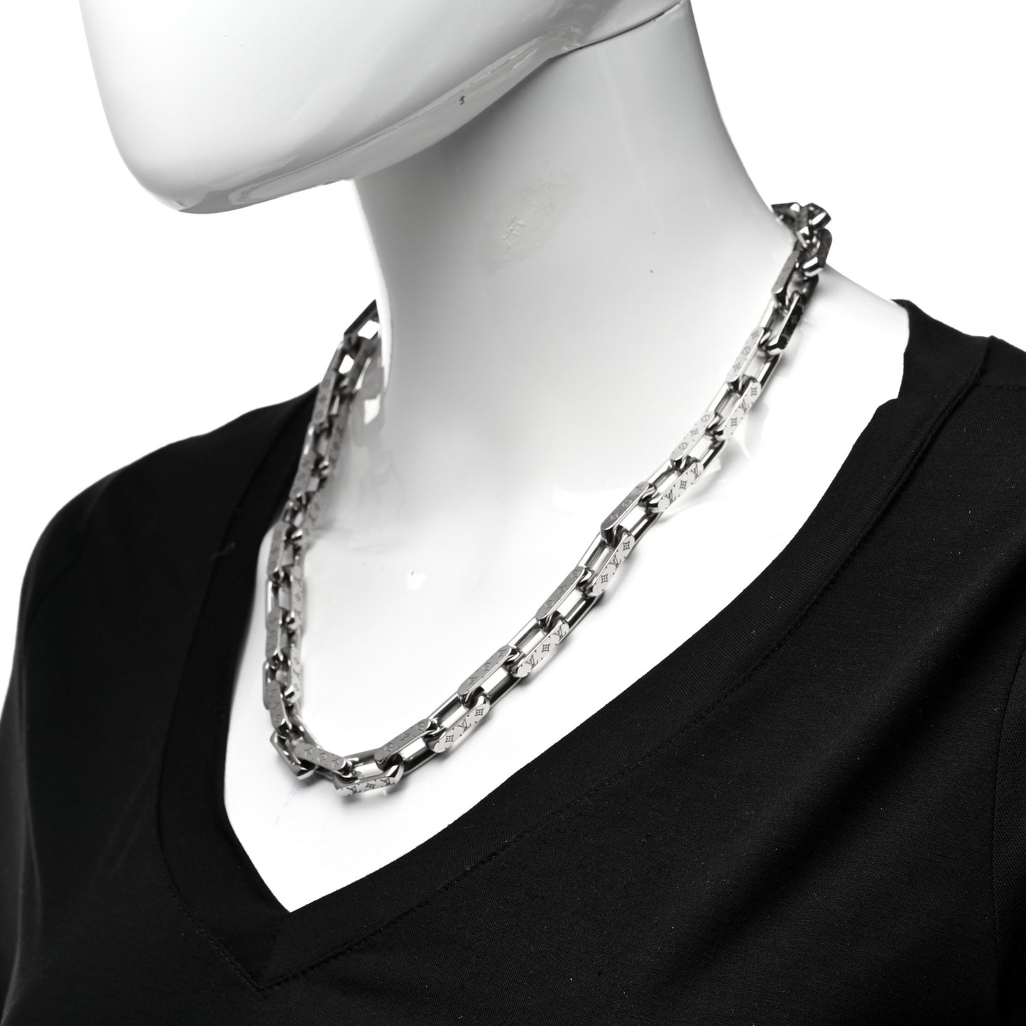Monogram Chain Necklace Silver