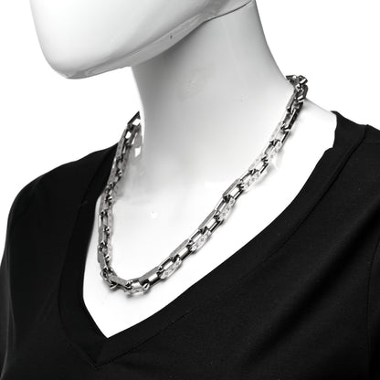 Louis Vuitton Monogram Chain Necklace Silver 2 of 5