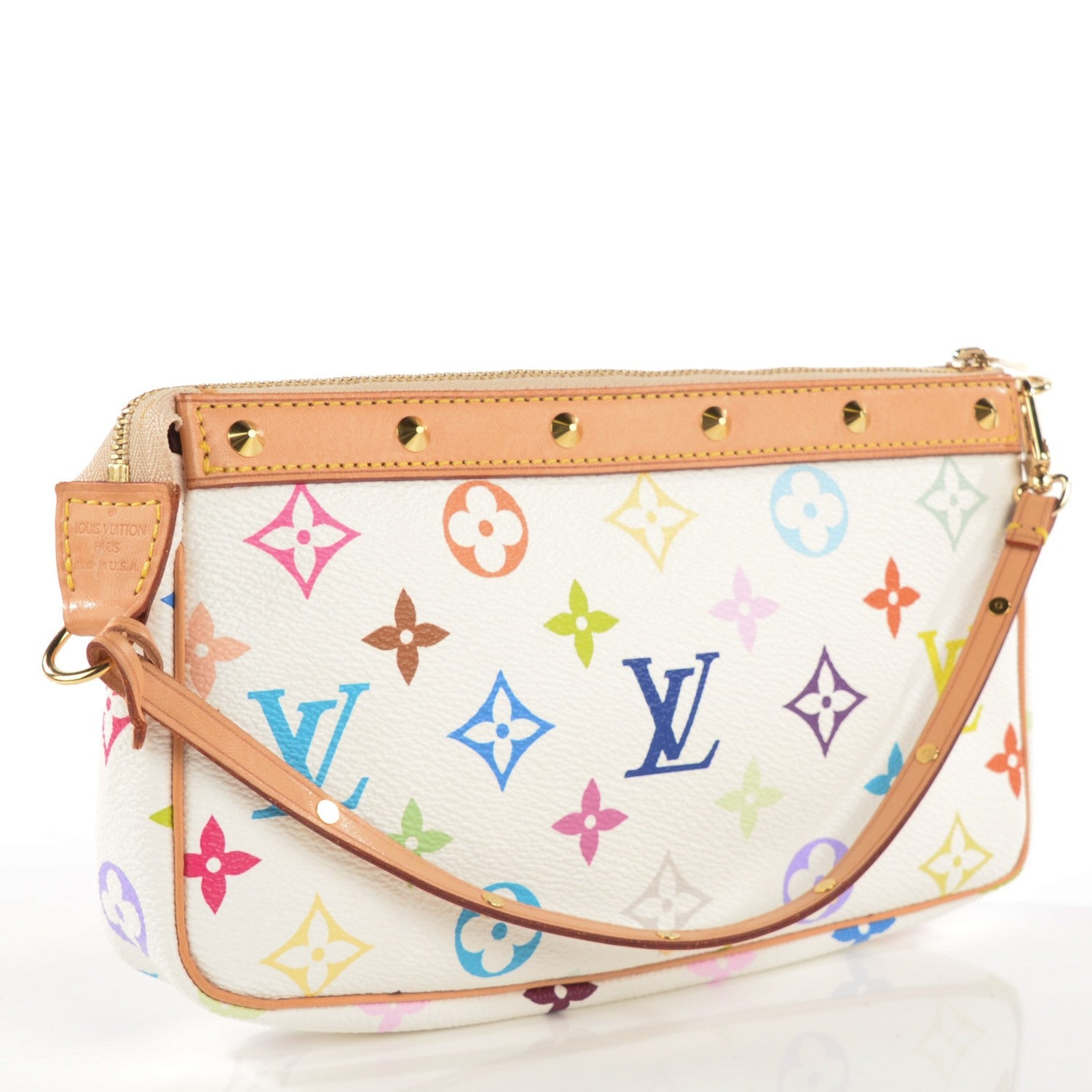 Louis Vuitton Monogram Multicolor Pochette Accessories White 3 of 8