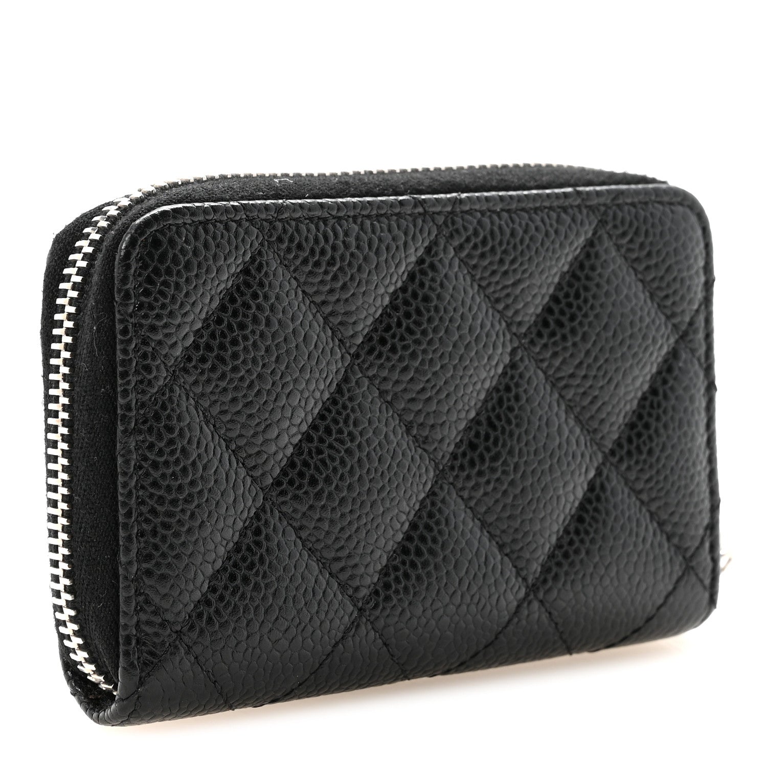 Chanel Caviar Quilted Zip Coin Purse Black 3 of 6