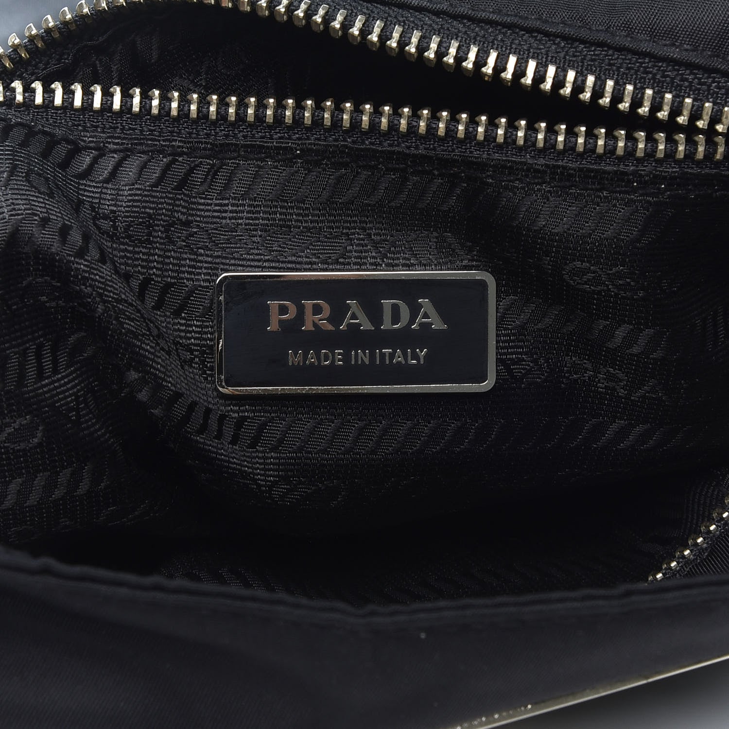 Prada Calfskin Tessuto Nylon Easy Shoulder Bag Black 8 of 9