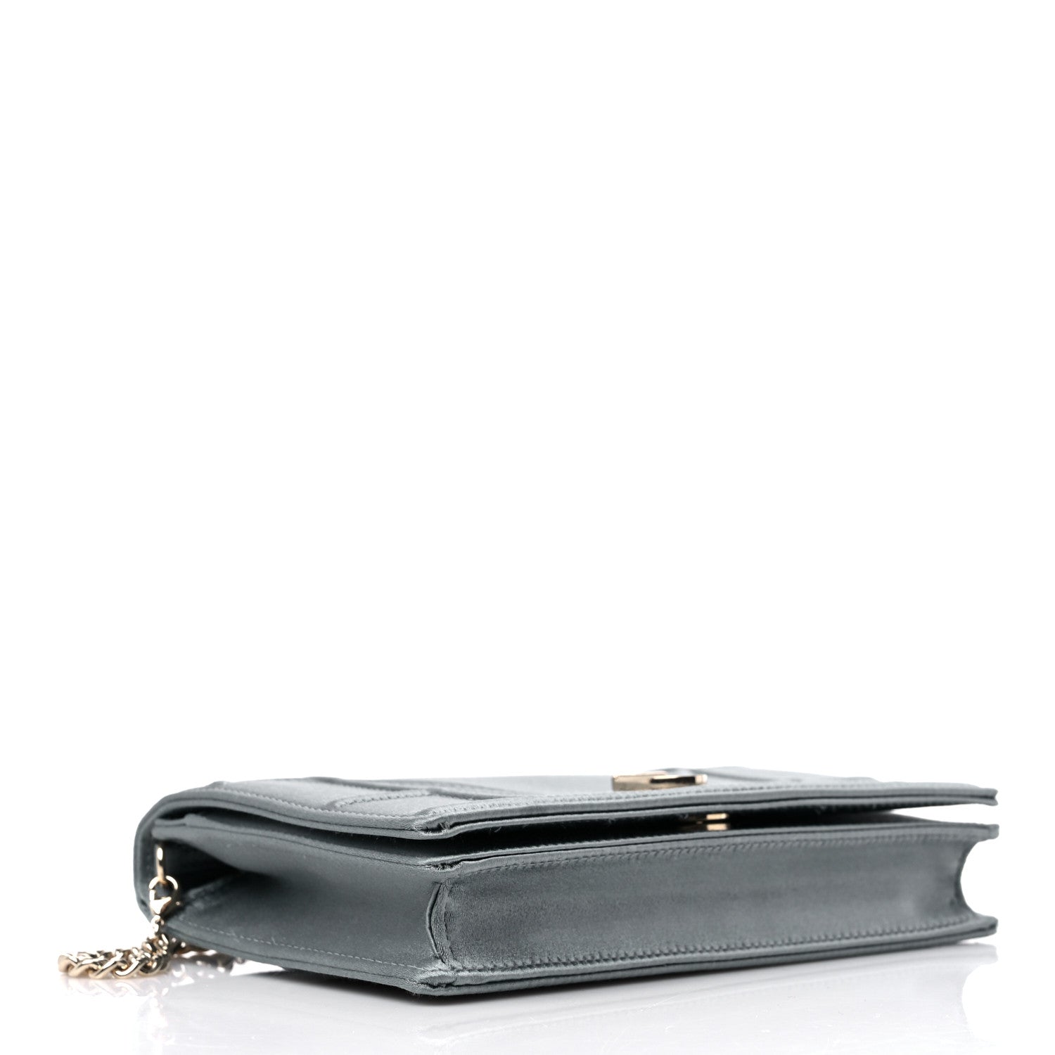 Christian Dior Satin Diorama Wallet on Chain Pouch Blue Gray 4 of 9