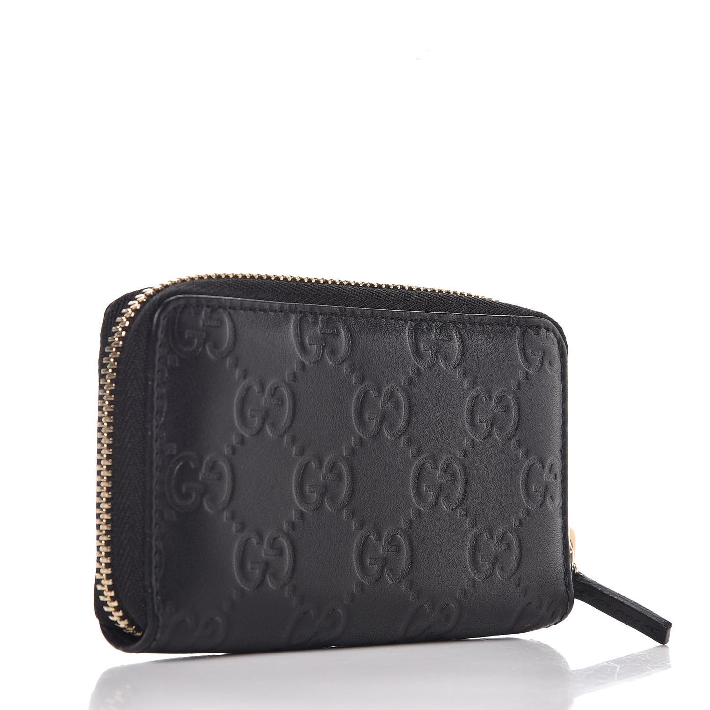 Guccissima Zip Around Card Case Black