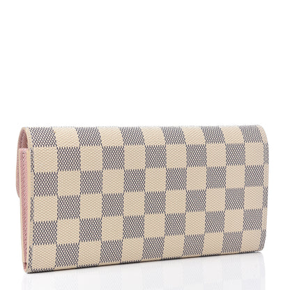 Louis Vuitton Damier Azur Emilie Wallet Rose Ballerine 2 of 6
