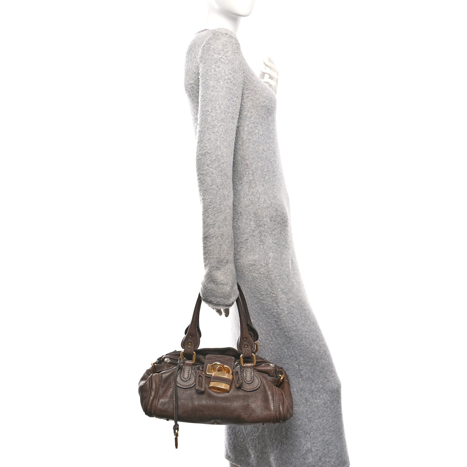 Chloe Calfskin Medium Paddington Satchel Chocolate 2 of 10