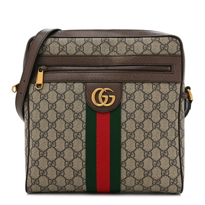 Gucci GG Supreme Monogram Web Medium Ophidia Messenger Bag Brown 1 of 9