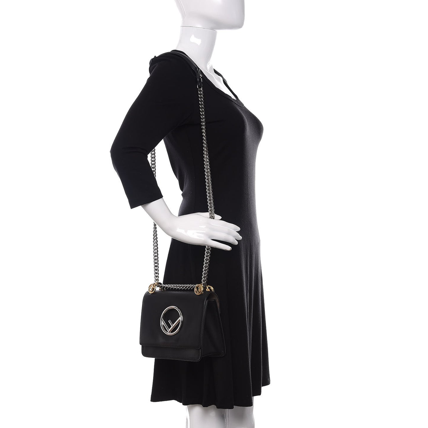 Vitello Century Opaco F is Fendi Small Kan I Shoulder Bag Black