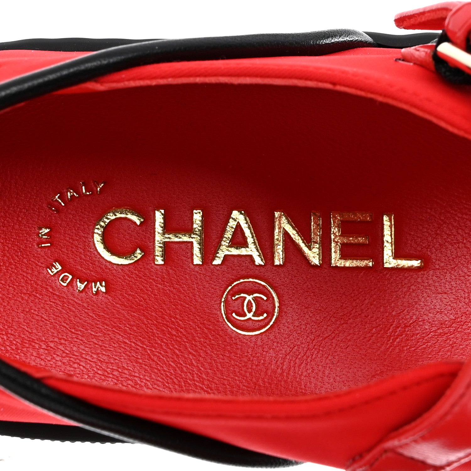 Chanel Mixed Fibers Rubber Cap Toe CC Coco Beach Mary Jane Sneakers 36.5 Red Black 8 of 11