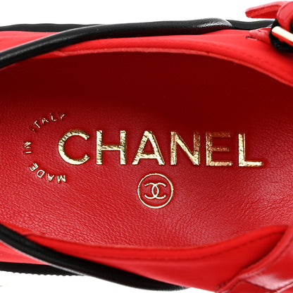 Chanel Mixed Fibers Rubber Cap Toe CC Coco Beach Mary Jane Sneakers 36.5 Red Black 8 of 11