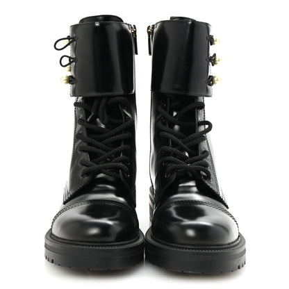Christian Dior Calfskin Pearl D-Strike Ankle Boots 40 Black 3 of 9