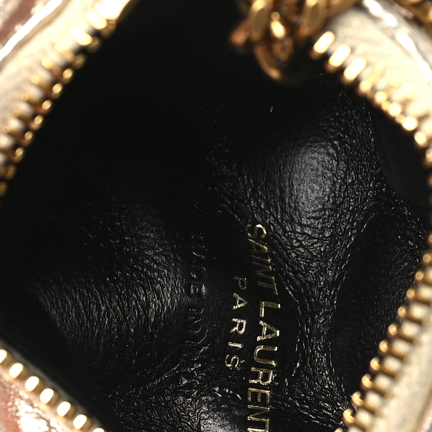 Metallic Calfskin Berlingo Bag Charm Platino