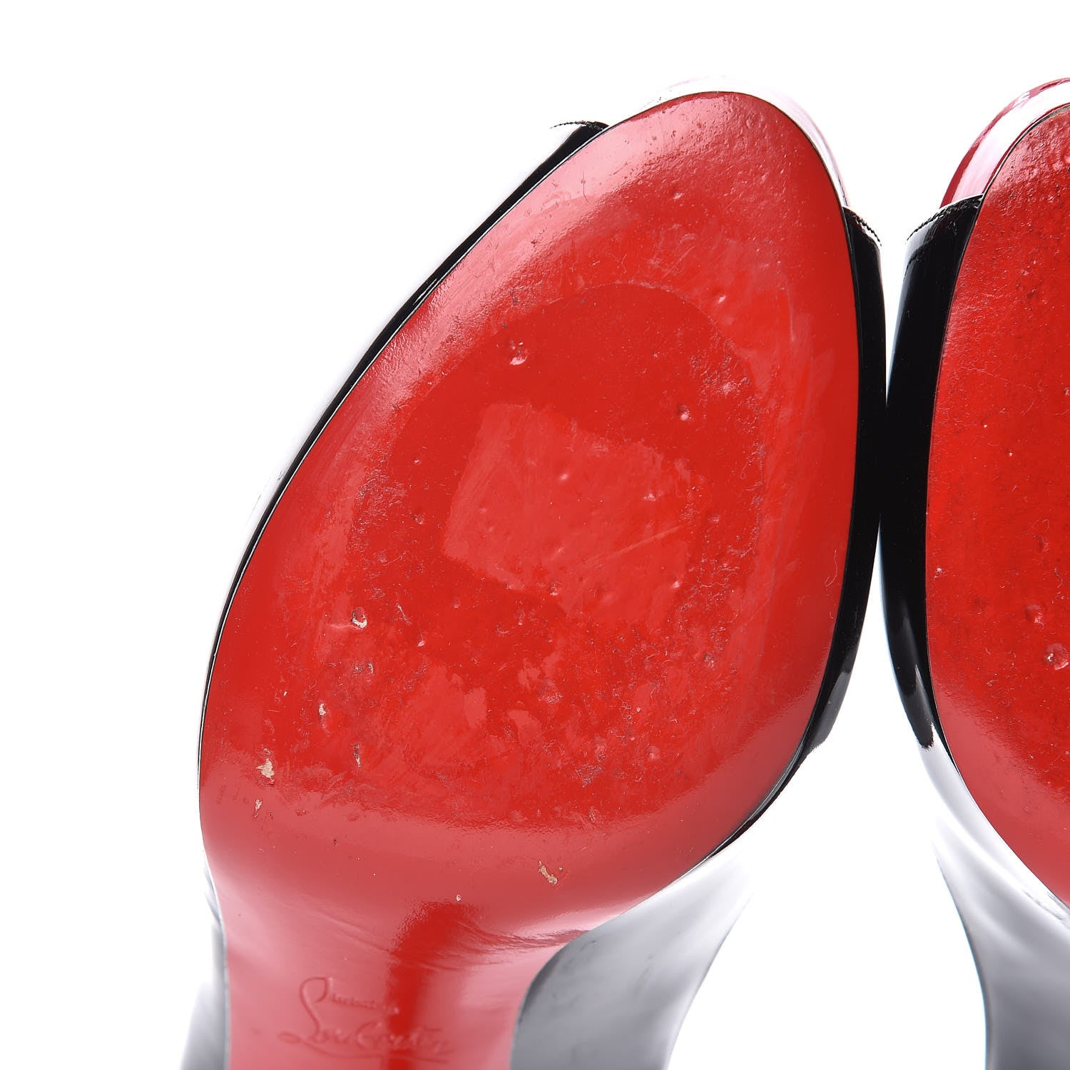 Christian Louboutin Patent No Matter 85 Pumps 40 Black Red 9 of 11