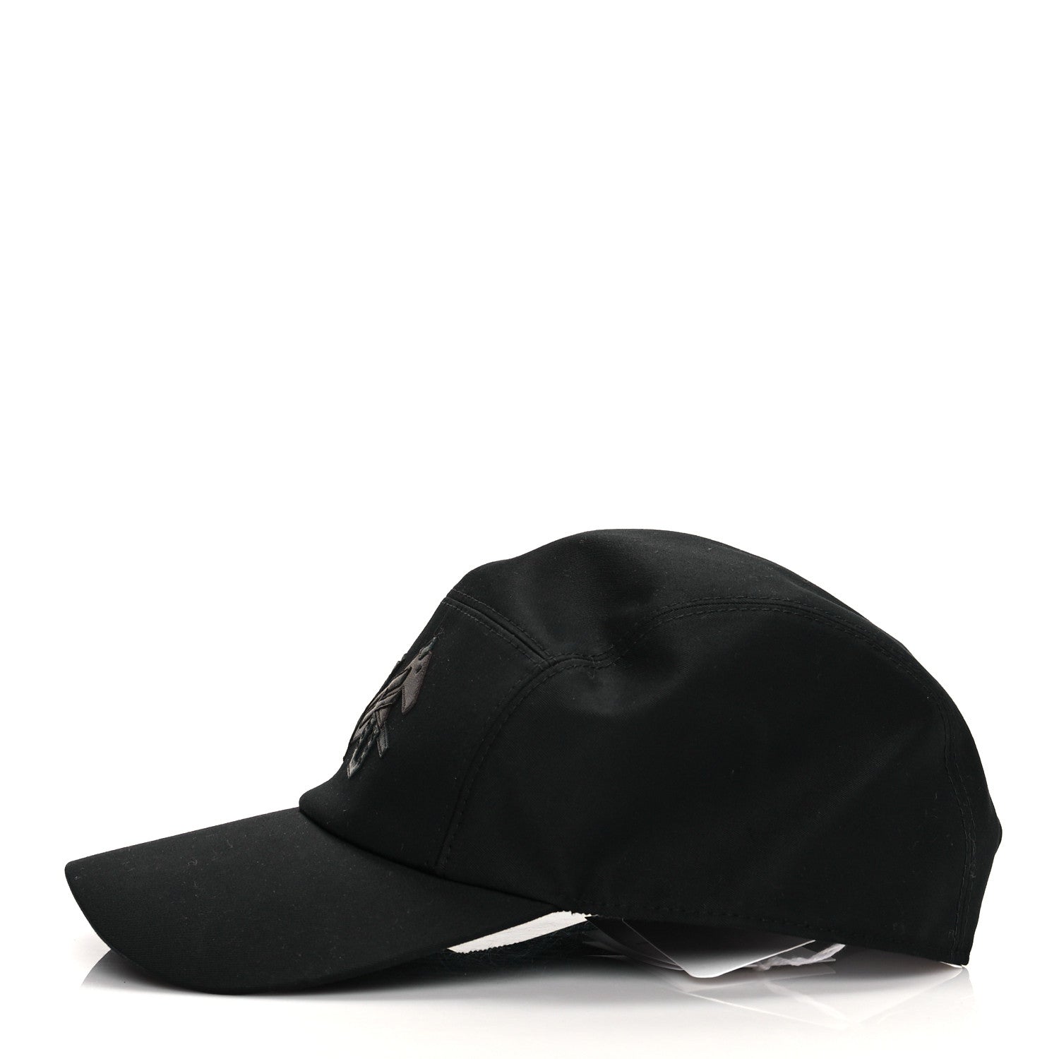 Hermes Stretch Cotton Lambskin Nevada Puzzle Equestre Hat 59 Black 3 of 8