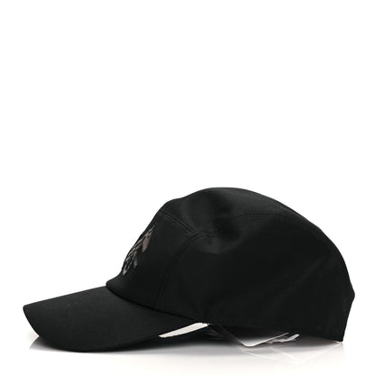 Hermes Stretch Cotton Lambskin Nevada Puzzle Equestre Hat 59 Black 3 of 8