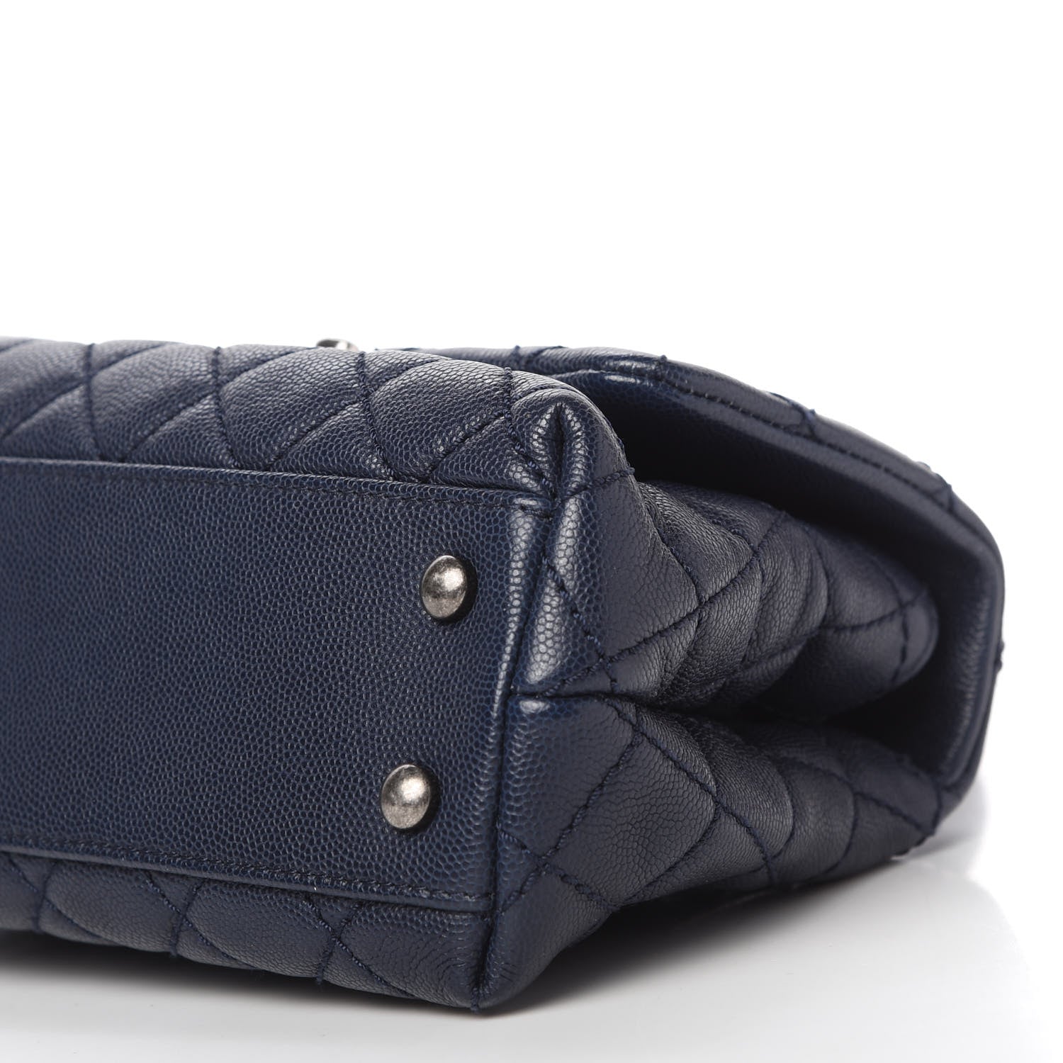Chanel Caviar Quilted Mini Coco Handle Flap Navy Blue 7 of 10