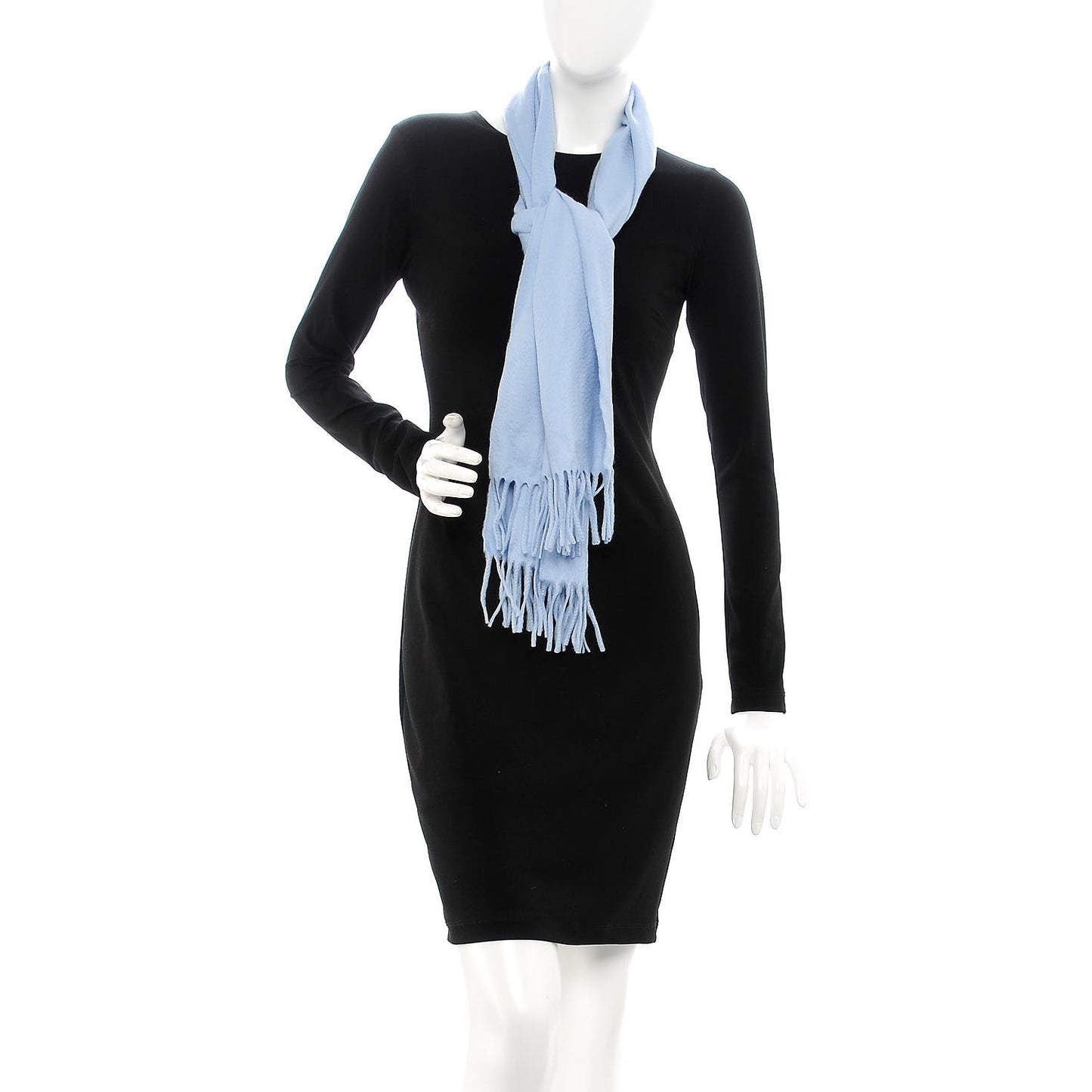 Cashmere Fringe Scarf Bleu