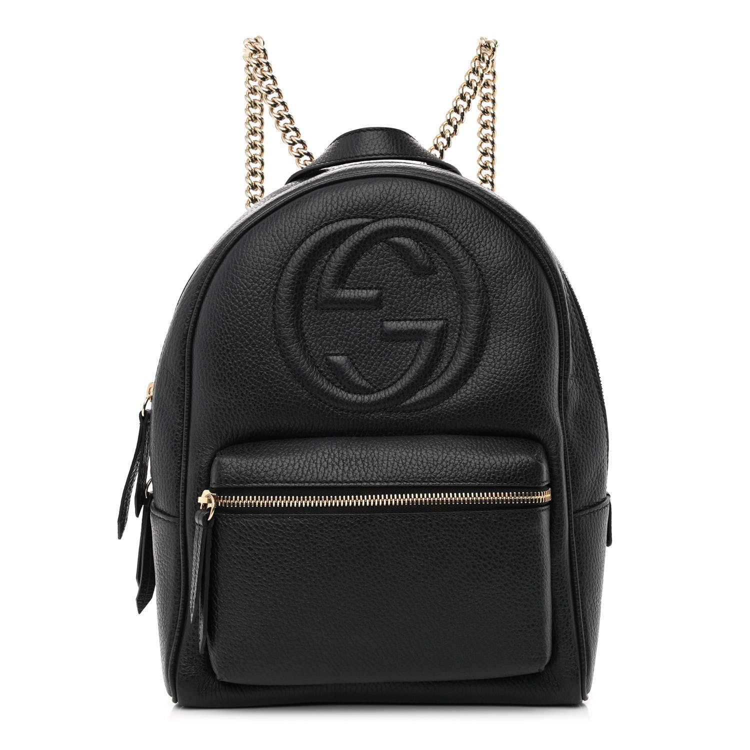 Gucci Pebbled Calfskin Soho Chain Backpack Black 1 of 11