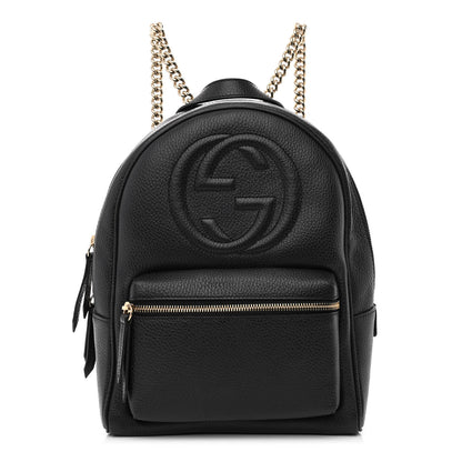 Gucci Pebbled Calfskin Soho Chain Backpack Black 1 of 11