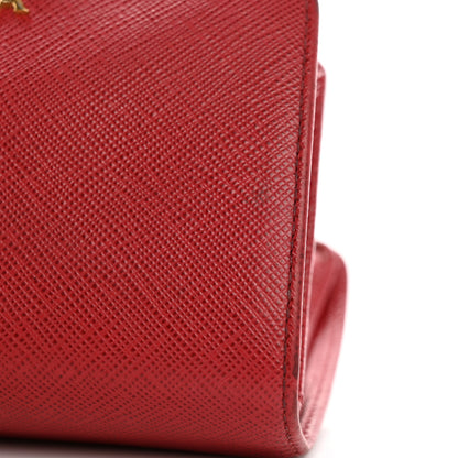Prada Saffiano Metal Compact Wallet Fuoco 18 of 30