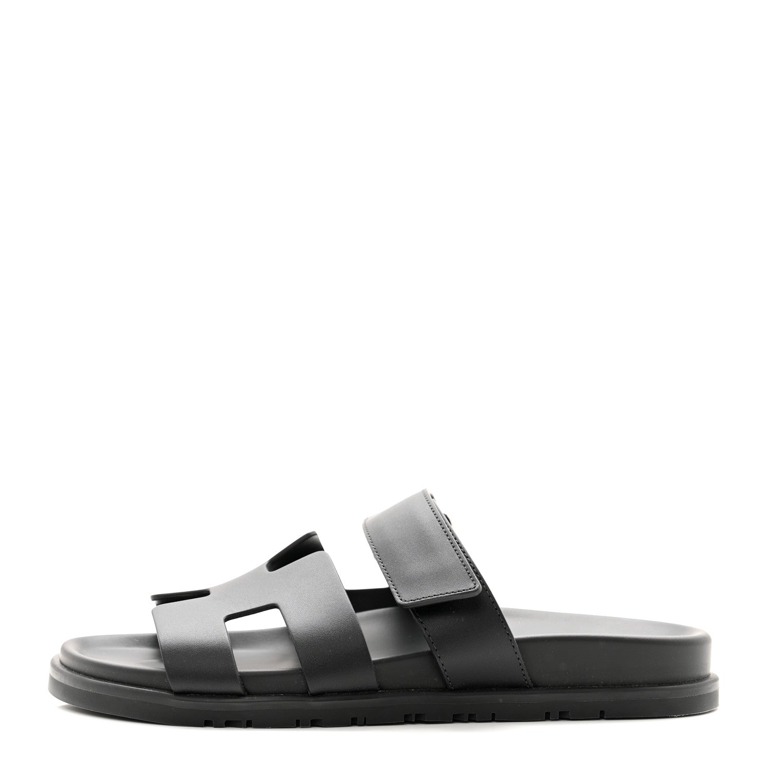 Hermes Calfskin Womens Chypre Sandals 38 Black 1 of 9