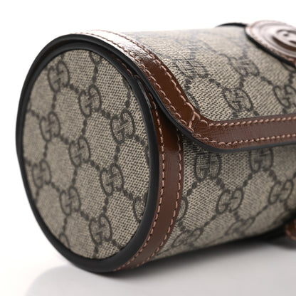 Gucci GG Supreme Monogram Calfskin Watch Travel Case Beige Ebony Brown Sugar 9 of 10