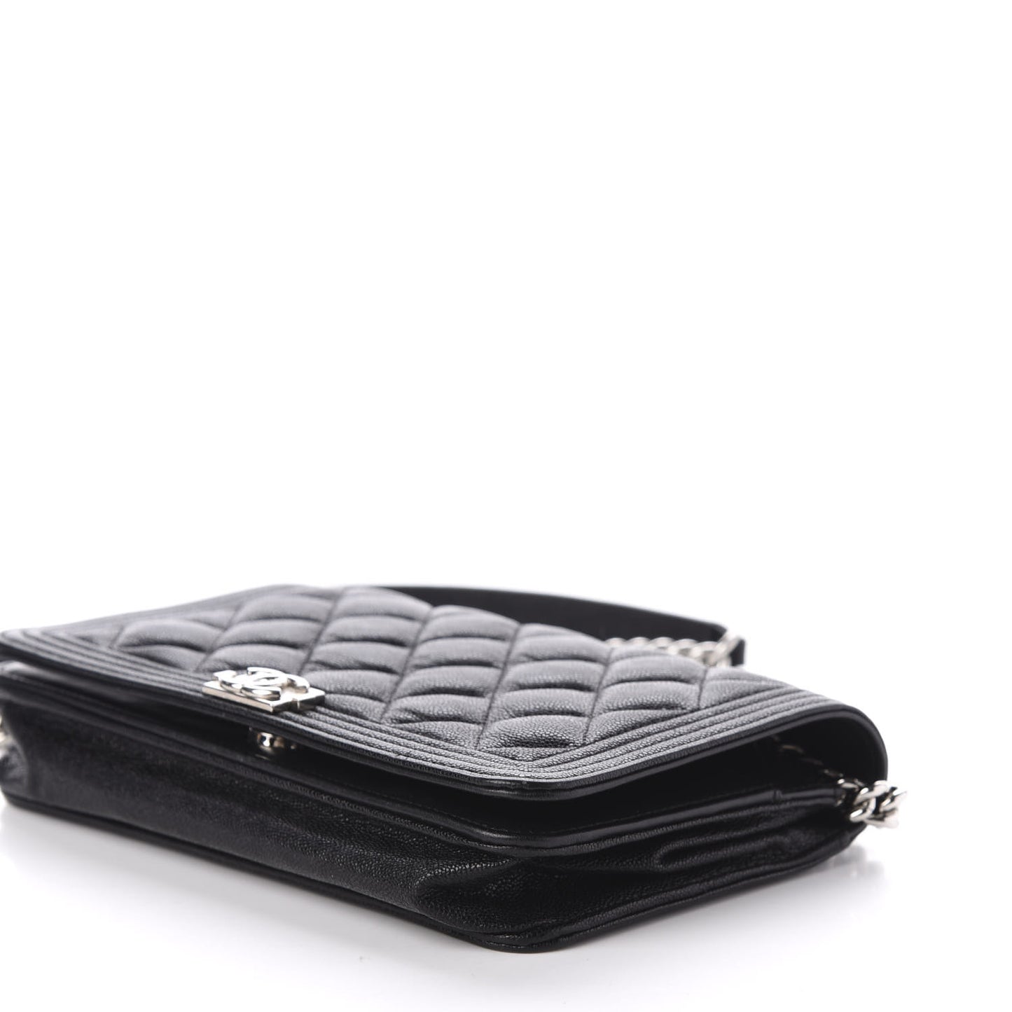 Caviar Quilted Boy Wallet On Chain WOC Black