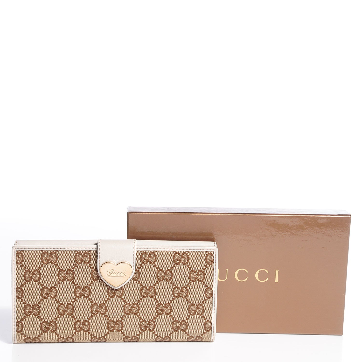 Gucci Monogram Heart Continental Wallet Off White 5 of 8