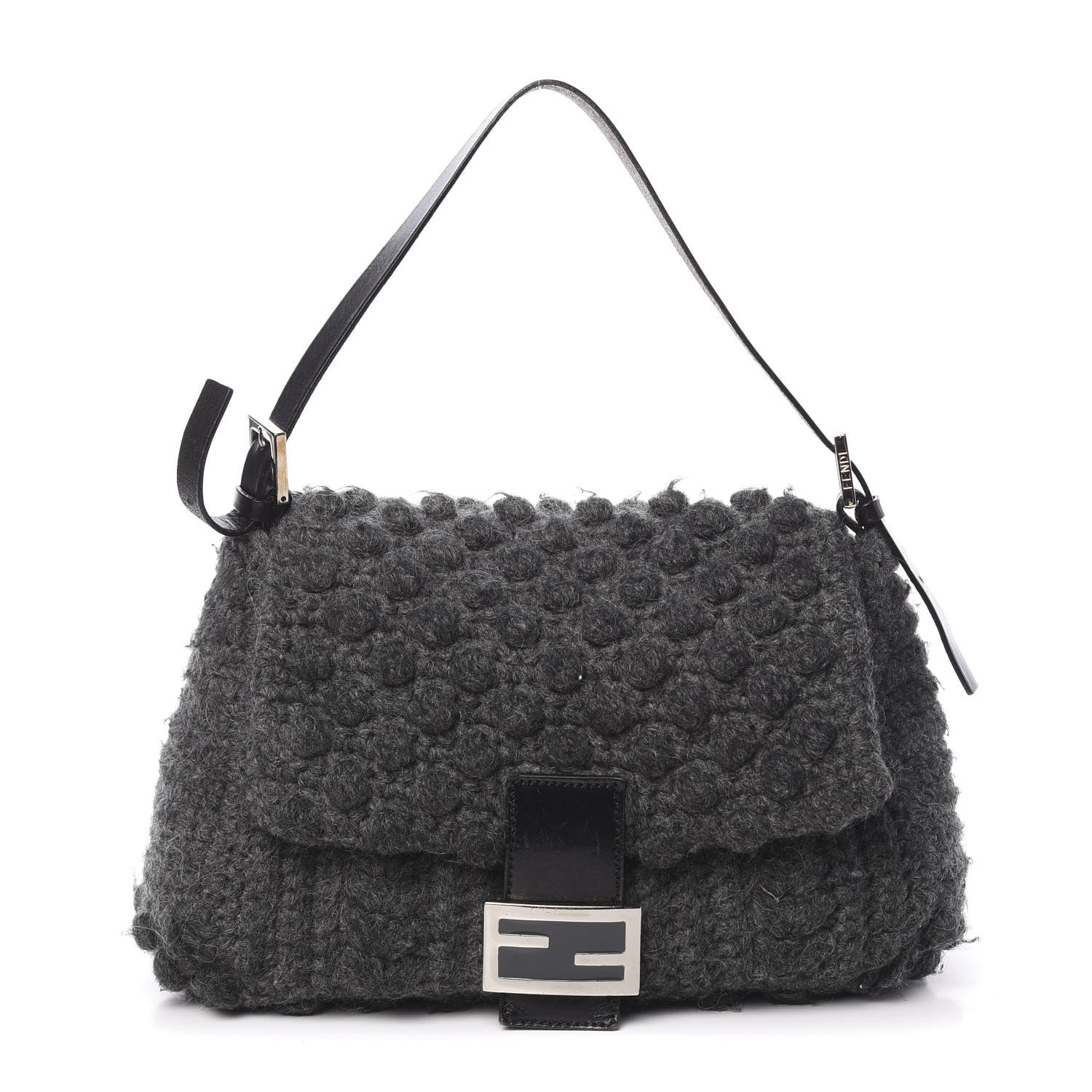 Fendi Woven Knit Baguette Grey 1 of 14
