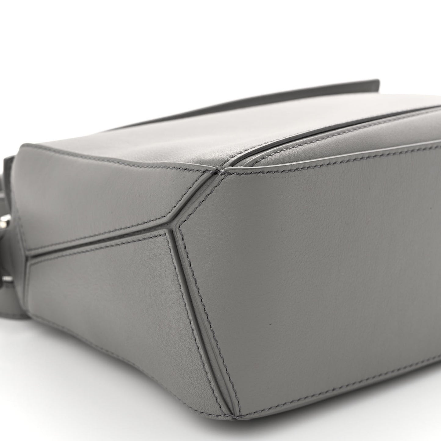 Soft Grained Calfskin Small Puzzle Bag Pearl Grey