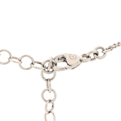Chanel Pearl Crystal CC Clover No 5 Short Necklace Silver White 4 of 5