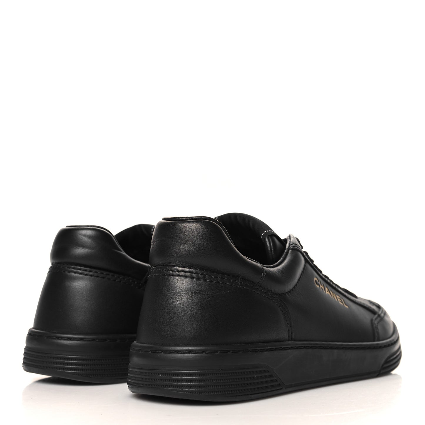 Calfskin Womens CC Logo Sneakers 37.5 Black