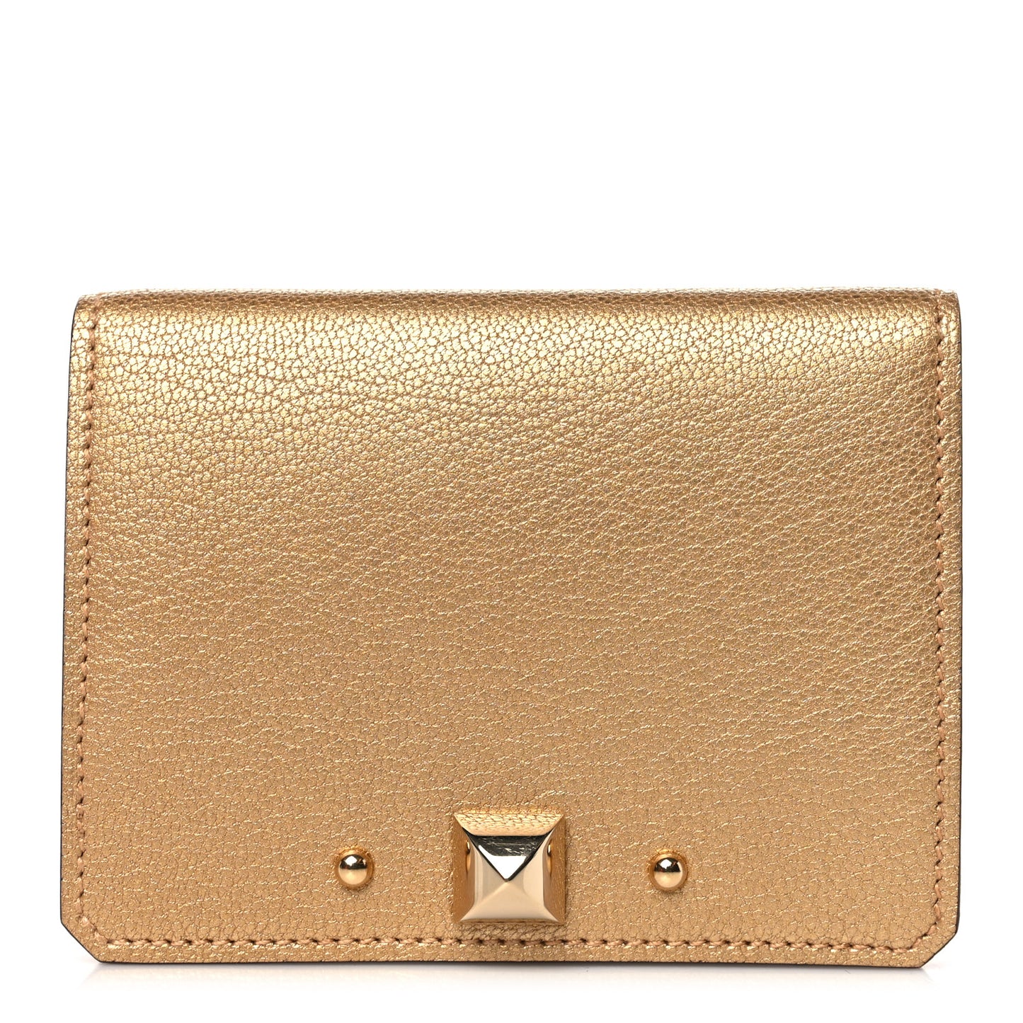 Metallic Chevre Chamkilight Medor Card Holder Dore