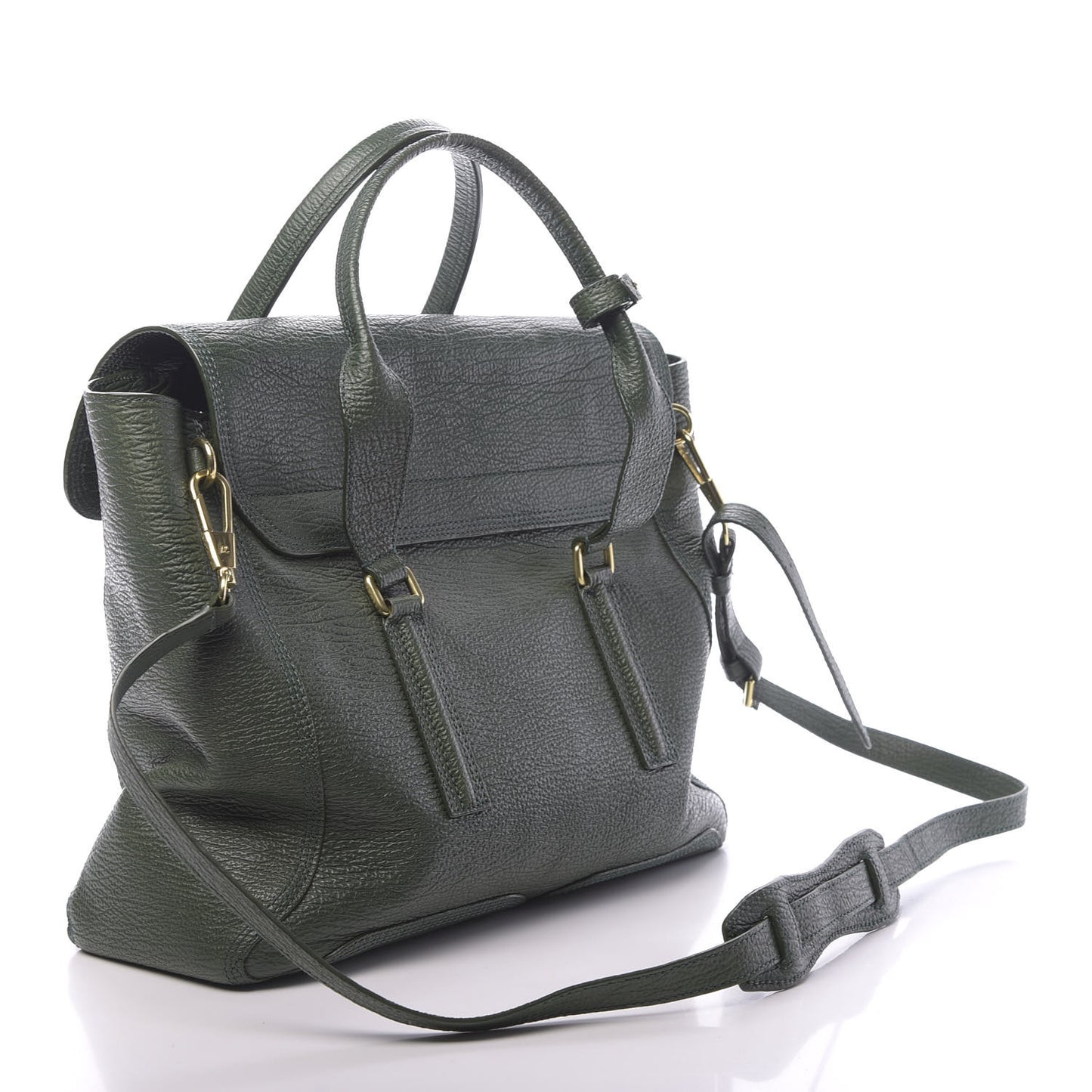3.1 Textured Calfskin Large Pashli Satchel Jade
