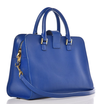Saint Laurent Calfskin Small Monogram Cabas Blue Majorelle 3 of 11