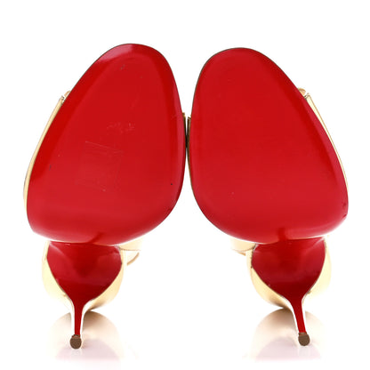 Christian Louboutin Satin Maxi Fiori Allenissima 130 Pumps 39 Gold 5 of 7