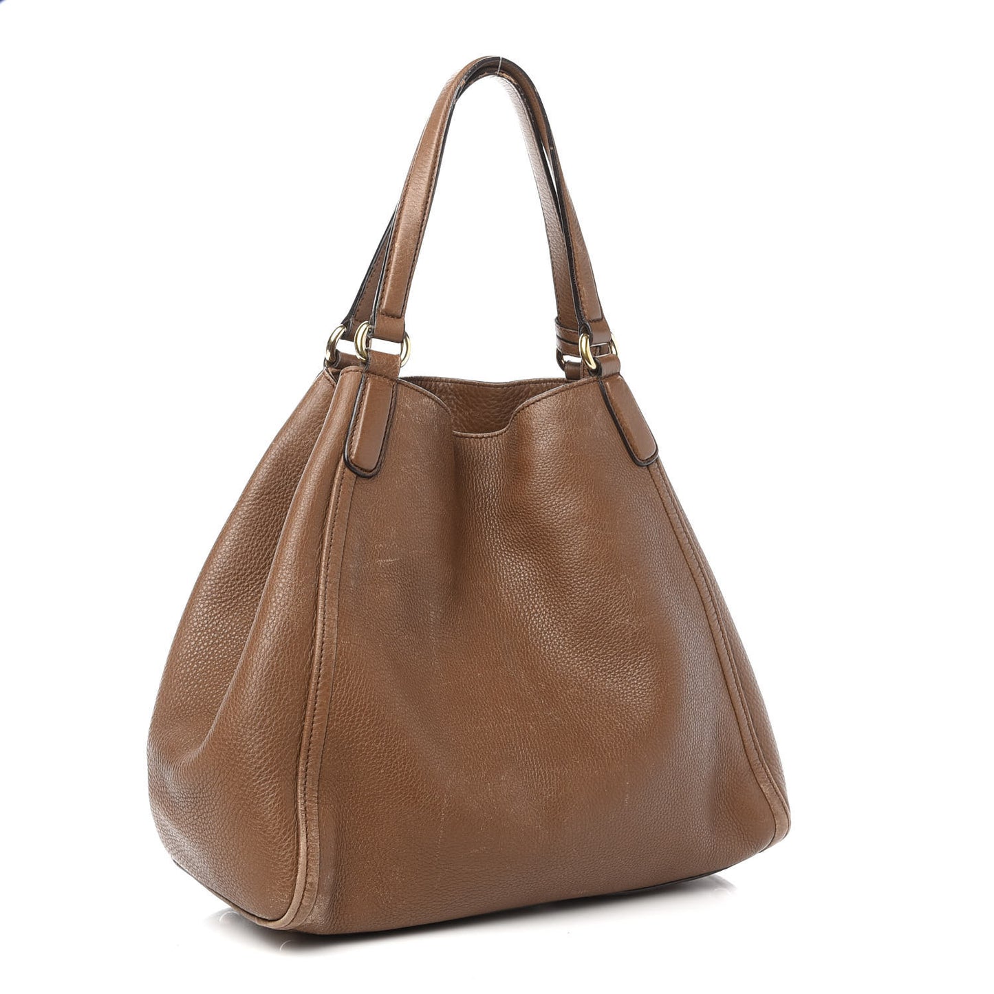 Pebbled Calfskin Medium Soho Shoulder Bag Brown