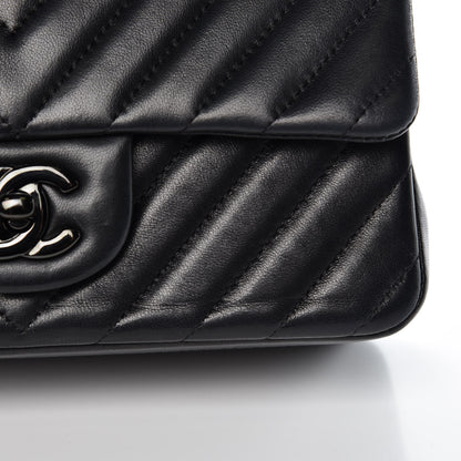 Chanel Lambskin Chevron Quilted Mini Rectangular Flap So Black 14 of 16