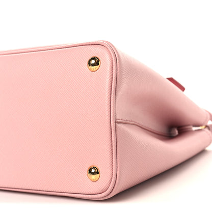 Prada Saffiano Cuir Bi-Color Small Double Handle Bag Pesca Tamaris 9 of 9