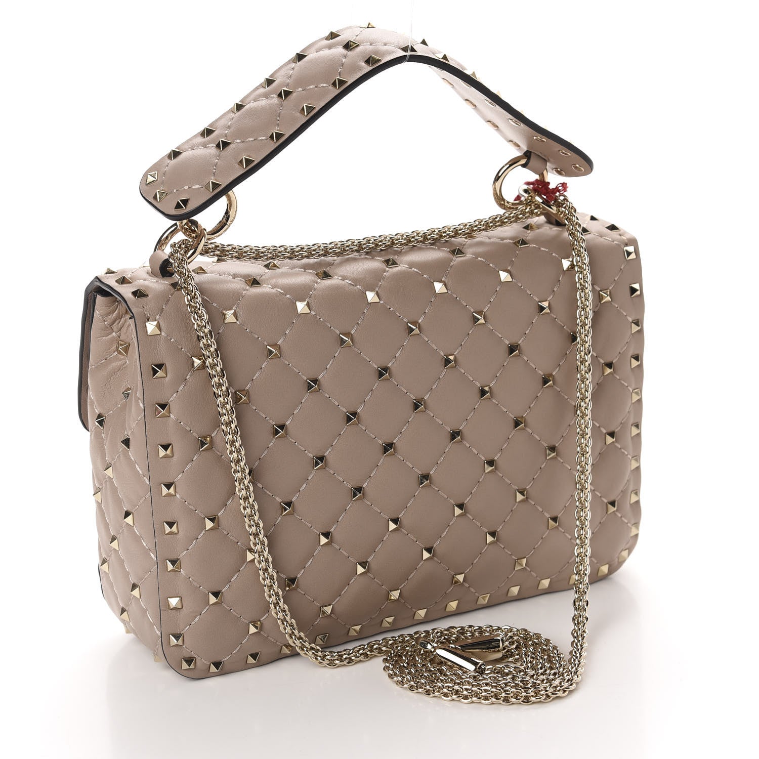 Valentino Garavani Lambskin Medium Rockstud Spike Shoulder Bag Poudre 3 of 9