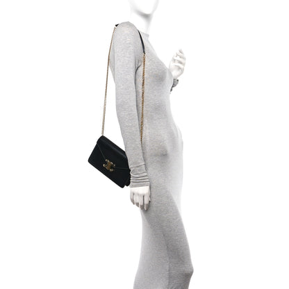 Celine Shiny Calfskin Triomphe Margo Wallet on Chain Black 2 of 11