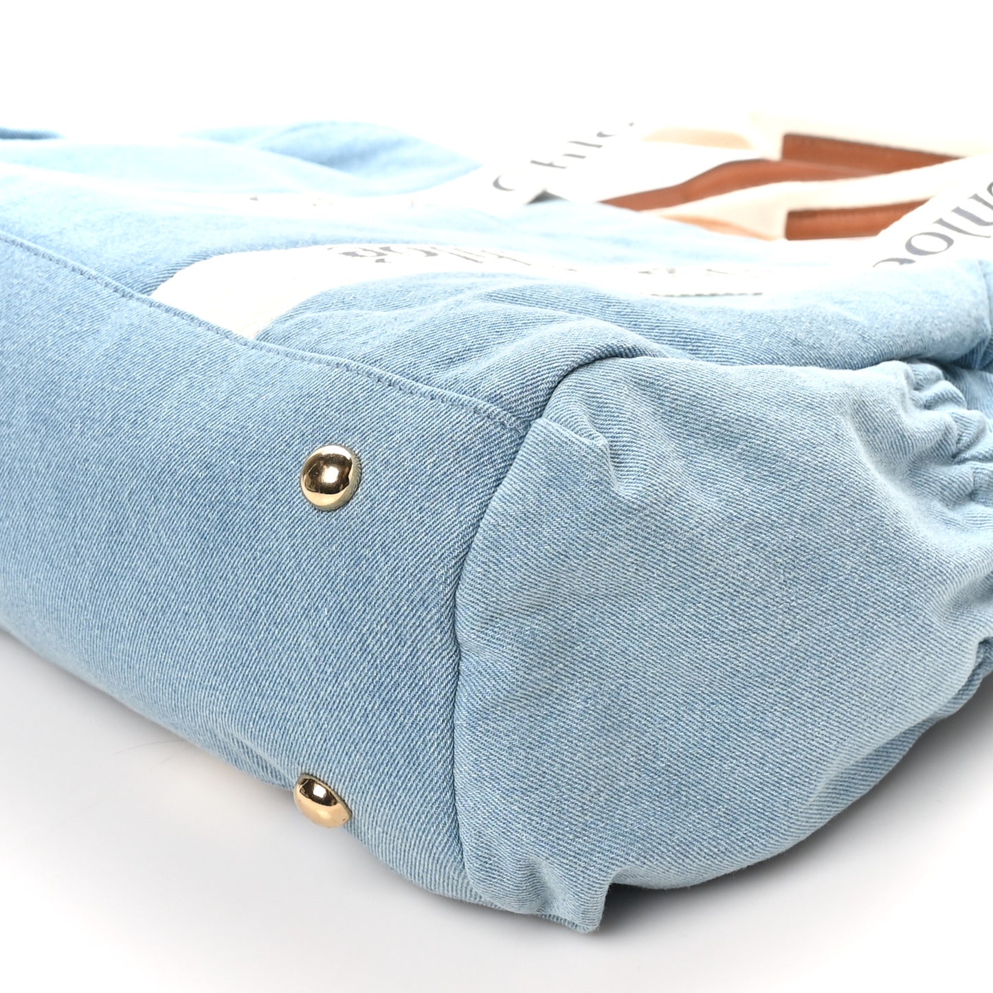 Canvas Denim Woody Diaper Bag Blue Tan