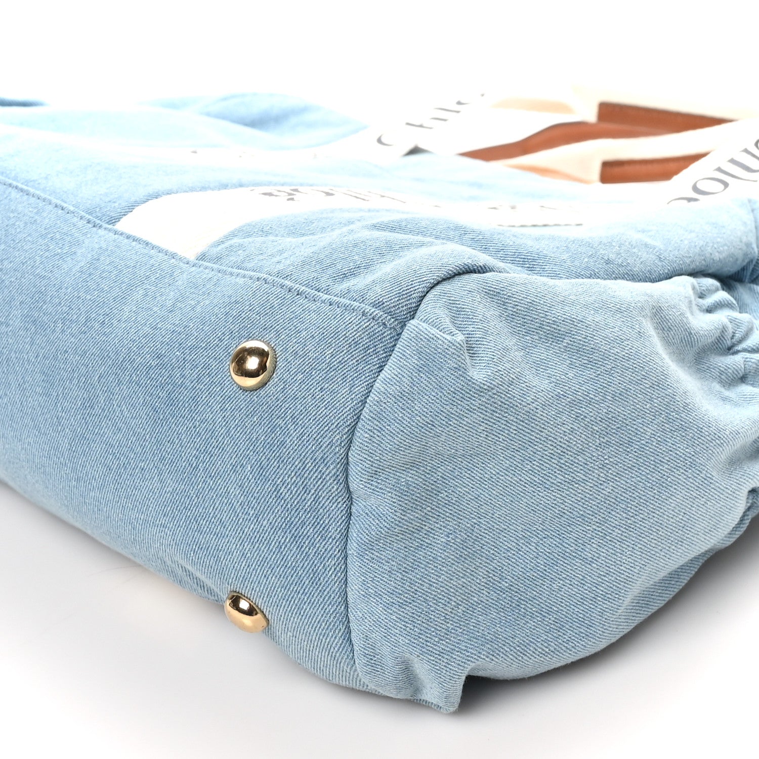 Chloe Canvas Denim Woody Diaper Bag Blue Tan 10 of 10
