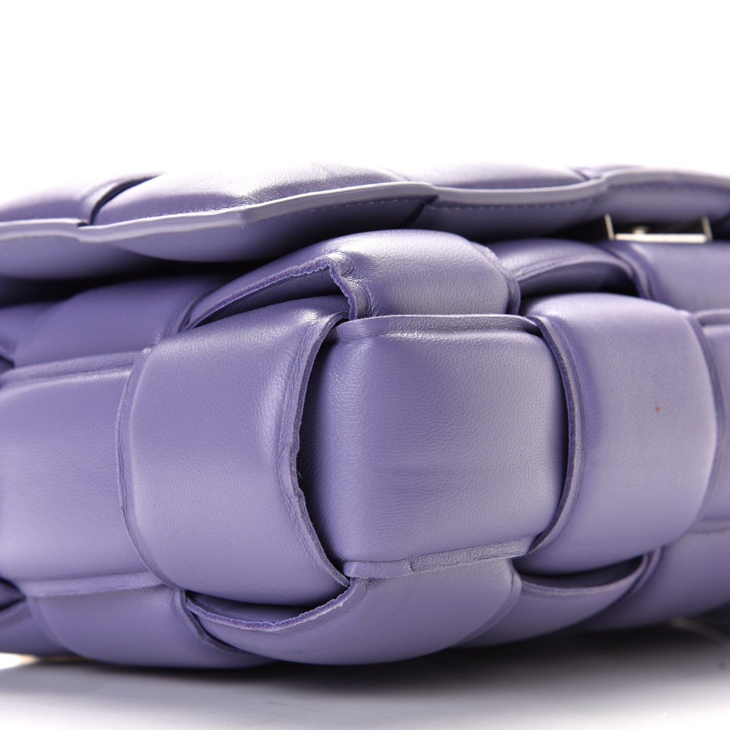 Lambskin Maxi Intreccio Padded Chain Cassette Crossbody Bag Lavender