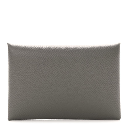 Hermes Epsom Calvi Card Case Gris Meyer 1 of 7