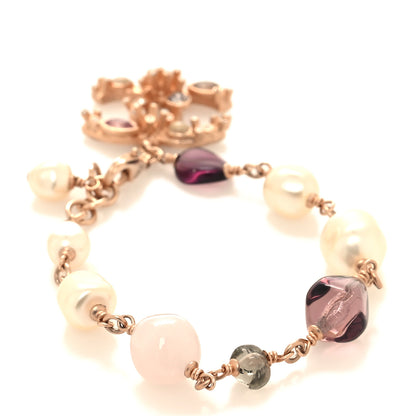 Chanel Crystal Marquise CC Irregular Pearl Bracelet Gold Purple 3 of 4